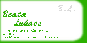beata lukacs business card